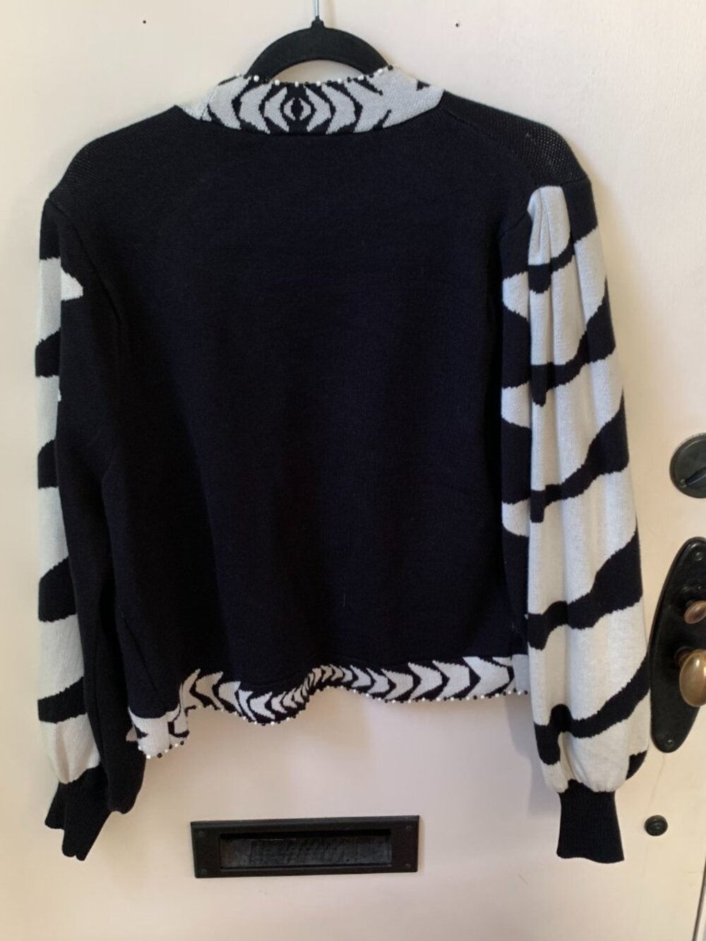 Farm Rio Black Palms Graphic Knit Cardigan - Picture 8 of 13